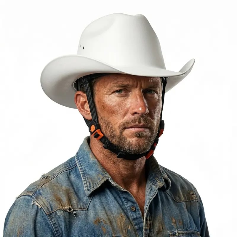 Western Cowboy Hard Hat, Vented Wide Brim Safety Helmet for Construction & Ranch Workers