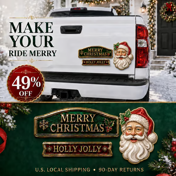 đ„ 3-Piece Christmas Car Emblem Metal Badge Set â Multiple Festive Character Styles Available