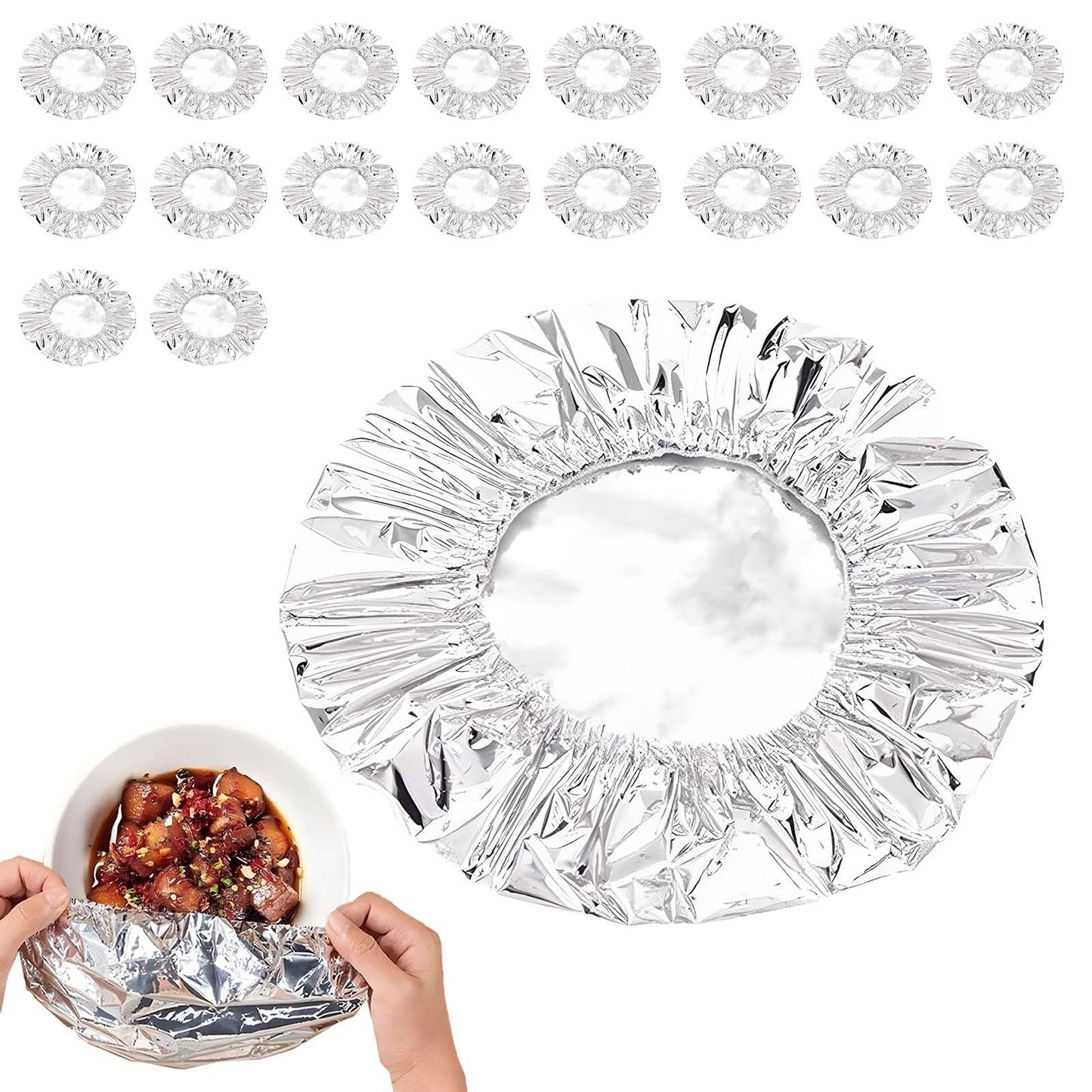 🔥Last Day 49% OFF - Reusable Insulated Aluminum Foil Food Covers（50PS）
