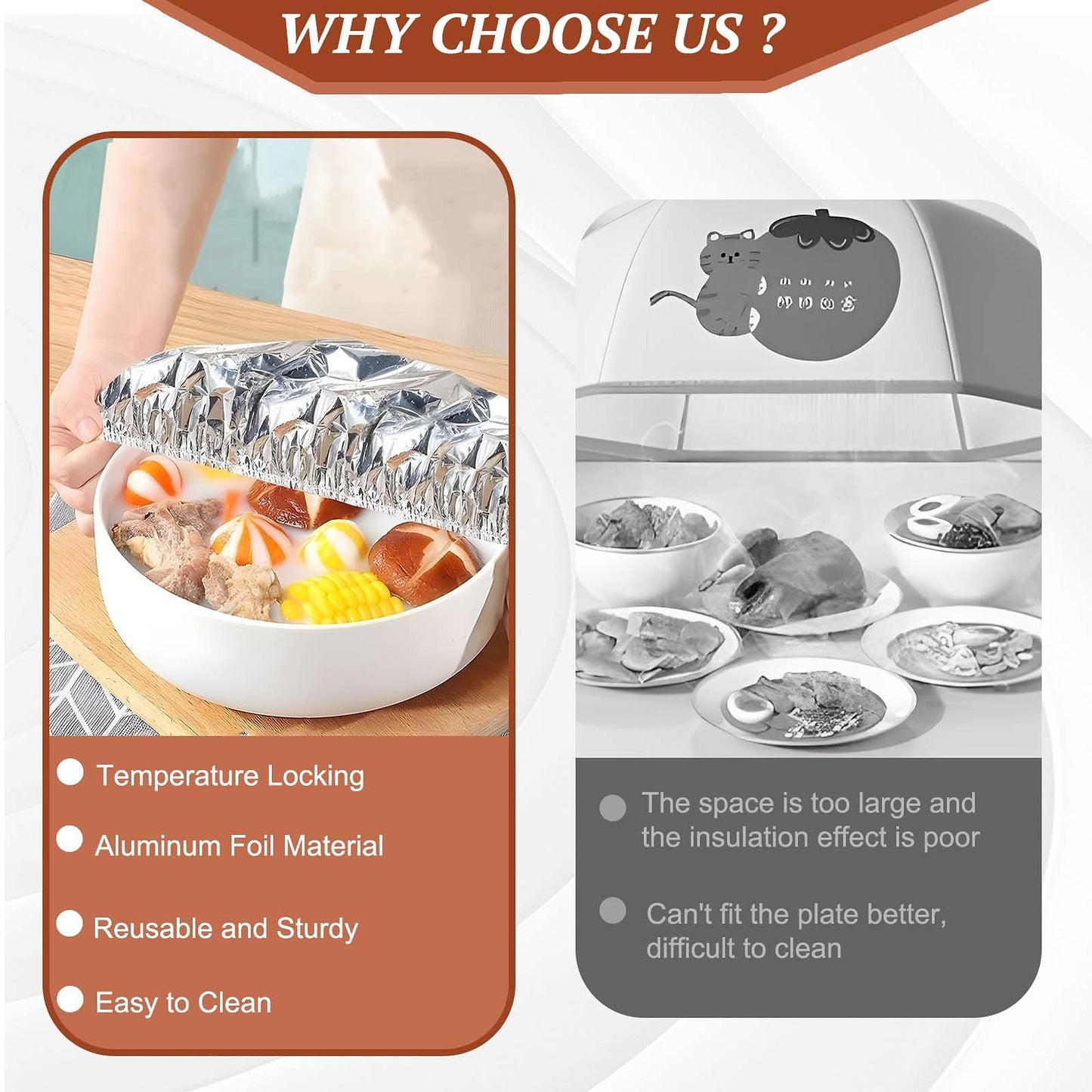 🔥Last Day 49% OFF - Reusable Insulated Aluminum Foil Food Covers（50PS）