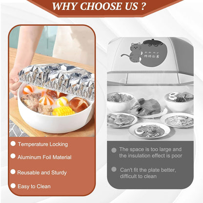 🔥Last Day 49% OFF - Reusable Insulated Aluminum Foil Food Covers（50PS）