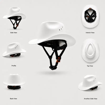 Western Cowboy Hard Hat, Vented Wide Brim Safety Helmet for Construction & Ranch Workers