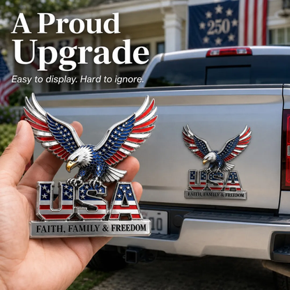 ★USA Faith, Family &amp; Freedom★ Metal Car Emblem