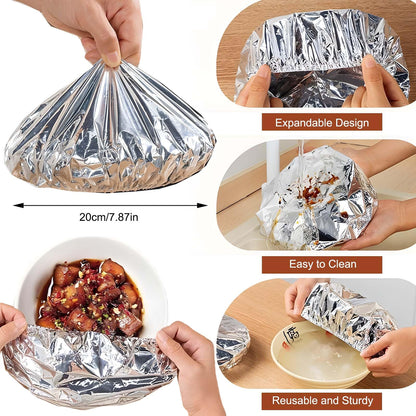 🔥Last Day 49% OFF - Reusable Insulated Aluminum Foil Food Covers（50PS）