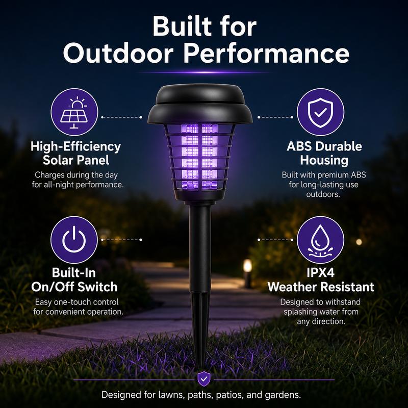 Solar Mosquito Zapper Light – Outdoor Garden Stake Lamp, UV Insect Killer