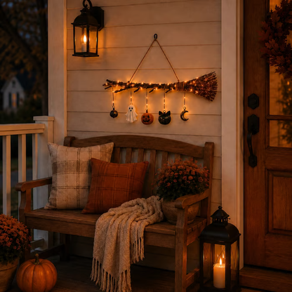 🔥Last Day 49% OFF -Lighted Fall Broom Wall Hanging🍂