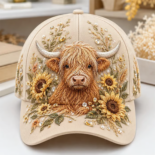 🔥 Last Day 49% OFF – 🧢 3D Highland Cow Embroidery Cap - 🐾 Dachshund