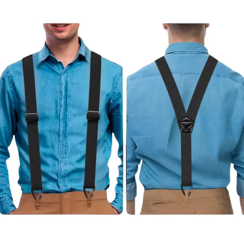 🔥Last Day 48% OFF -⏰Men's X-Back Suspenders with Hook Clips