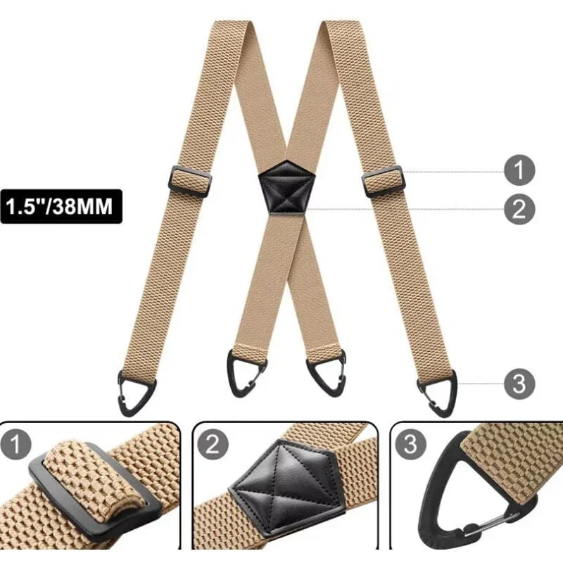 🔥Last Day 48% OFF -⏰Men's X-Back Suspenders with Hook Clips
