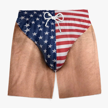US Funny Patriotic Men’s Swim Trunks – Freedom & Chill Summer Beach Shorts 🏖️😎
