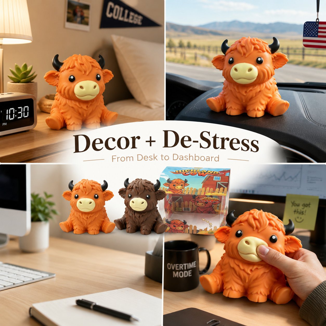 🔥Last Day 49% OFF -  🐮 Flumyr® Highland Cow Squishy – Squeeze, Relax & Smile! 🧡