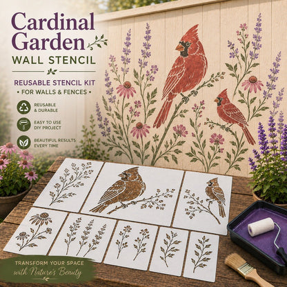 🔥Last Day 49% OFF - 🌿Garden Bloom Wall Stencil Kit | DIY Garden Painting Templates for Every Space