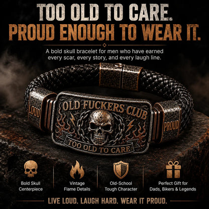 🔥 Today Only: FREE Collector Coin🔥 | 💀 Old Fuckers Club 2026 Ultimate Skull Gift Set — Cap + Bracelet + Vintage Lighter + Mug（5PS）