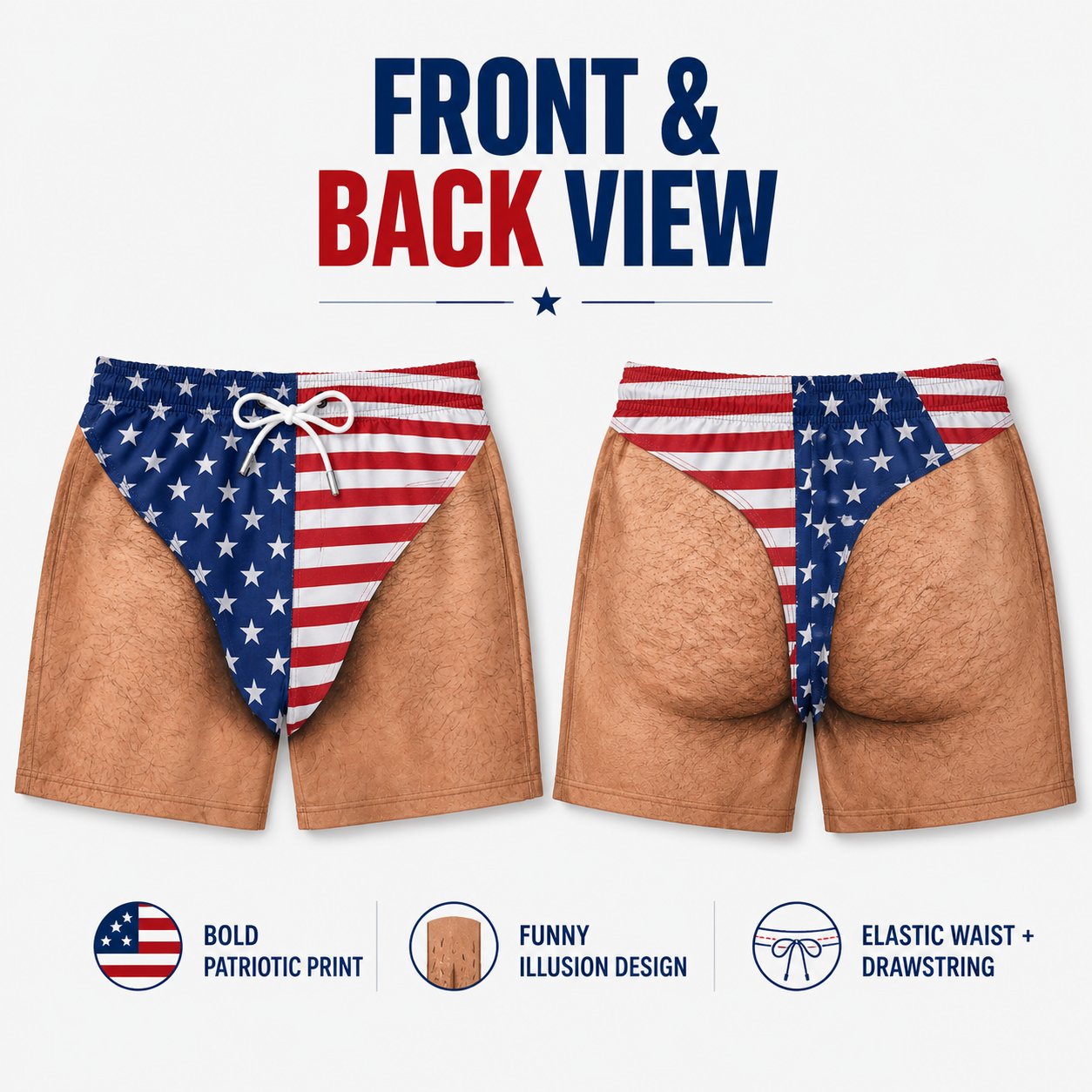US Funny Patriotic Men’s Swim Trunks – Freedom & Chill Summer Beach Shorts 🏖️😎