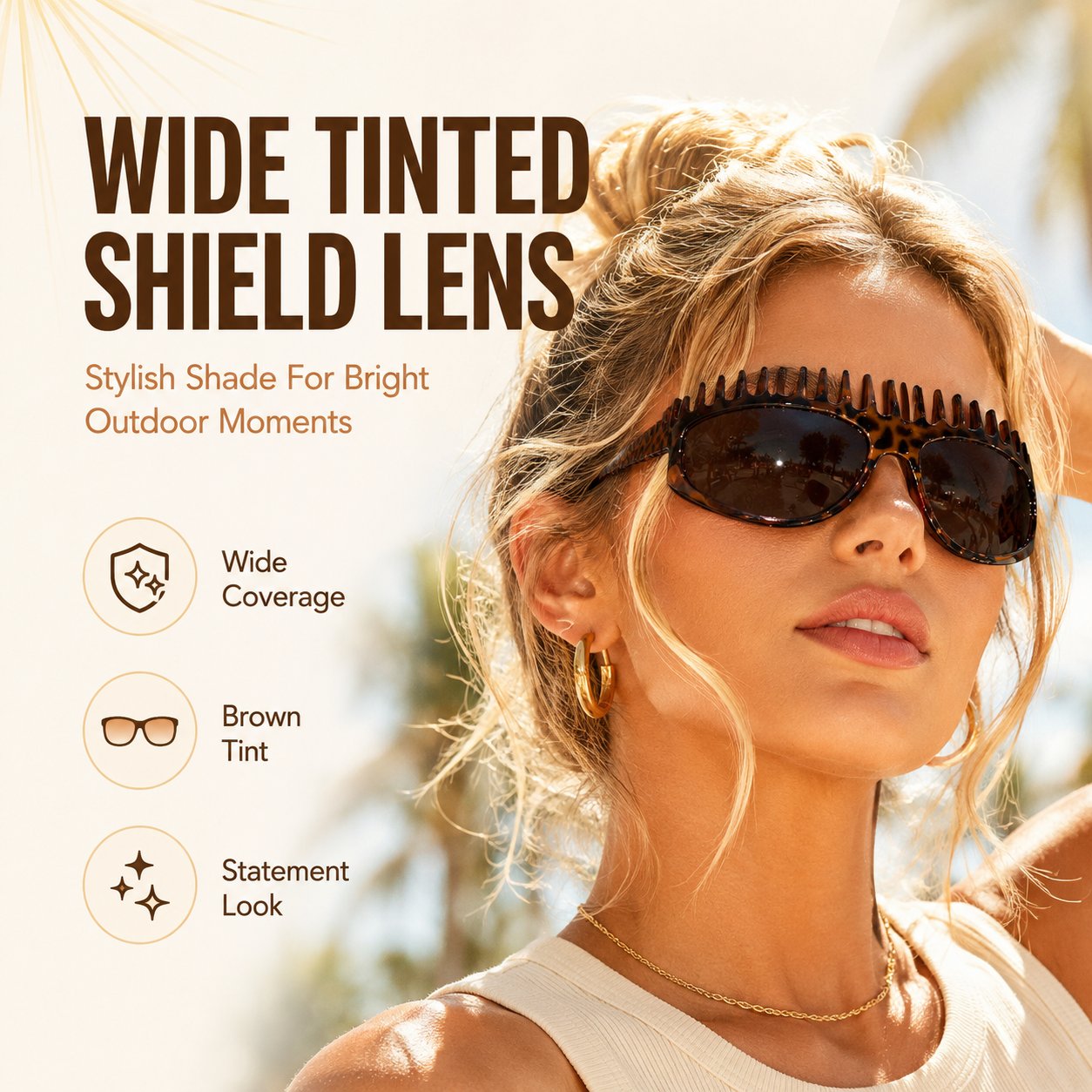🔥2-in-1 Tortoiseshell Shield Sunglasses & Hair Headband