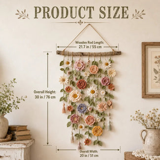 🔥 Last Day 49% OFF –Boho Crochet Flower WallHanging Decor