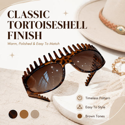 🔥2-in-1 Tortoiseshell Shield Sunglasses & Hair Headband
