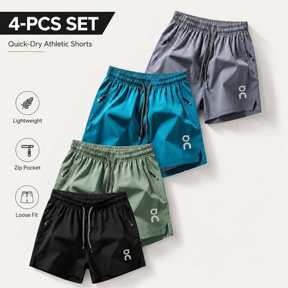 🔥 Last Day 49% OFF –❄️ Ice Silk Quick-Dry Athletic Gym Shorts 4-Piece Pack – Unrestricted Breathable Comfort