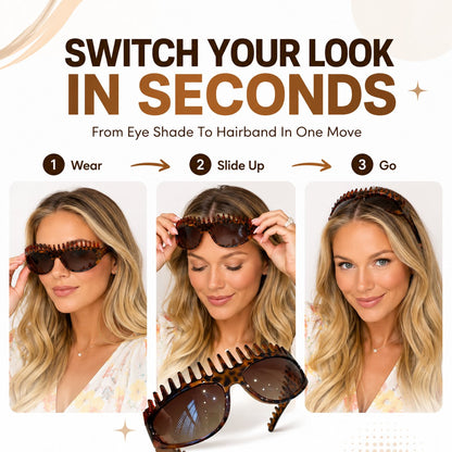 🔥2-in-1 Tortoiseshell Shield Sunglasses & Hair Headband