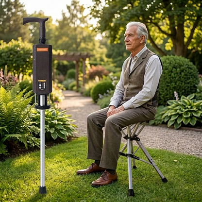 Elderly Foldable Walking Chair Stick - Image 3