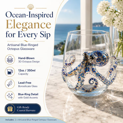 🔥Last Day 49% OFF-🌊Artisanal Blue Ringed Octopus Glassware
