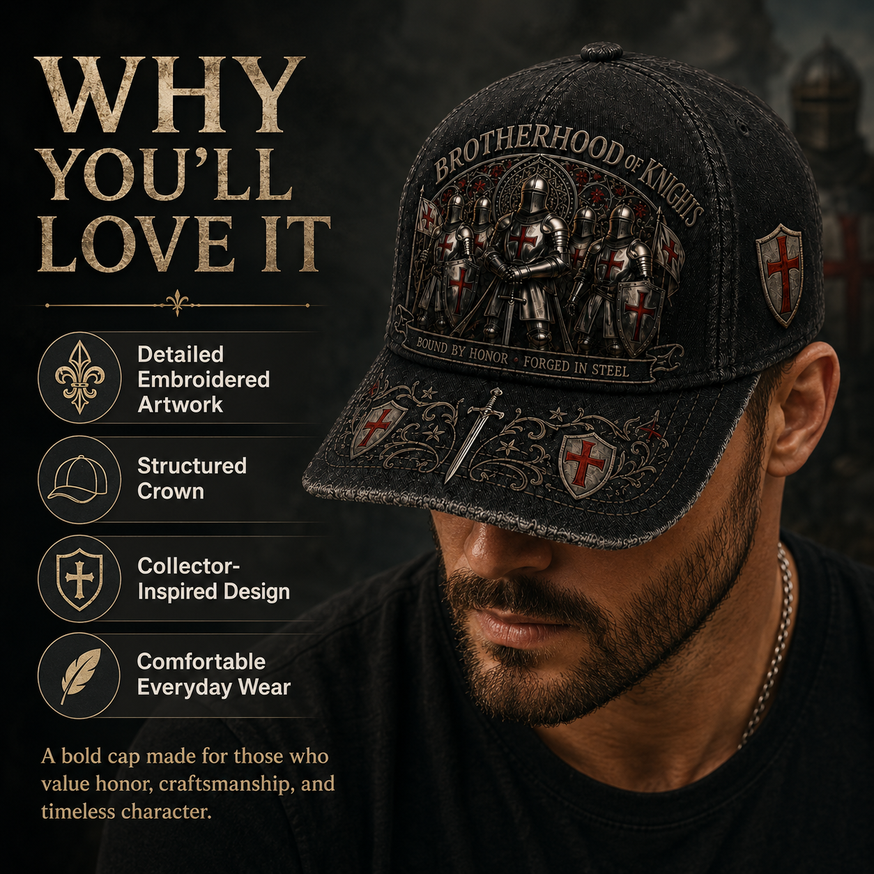 ⚔️ Brotherhood Of Knights Honor Cap 🎁 Free Honor Coin With Every Cap Purchase