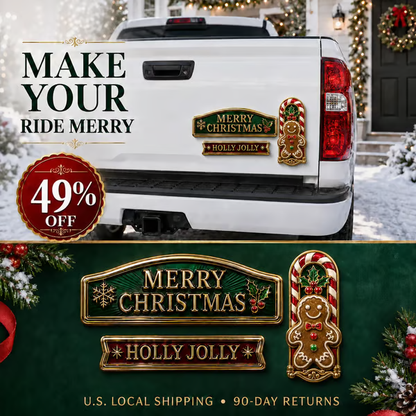 🔥 3-Piece Christmas Car Emblem Metal Badge Set – Multiple Festive Character Styles Available