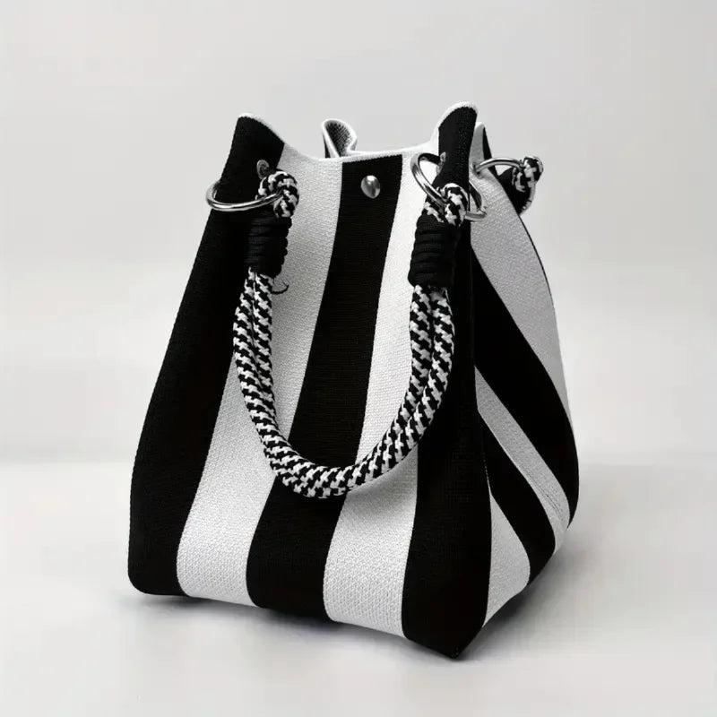 👜Boho Woven Polyester Bucket Bag