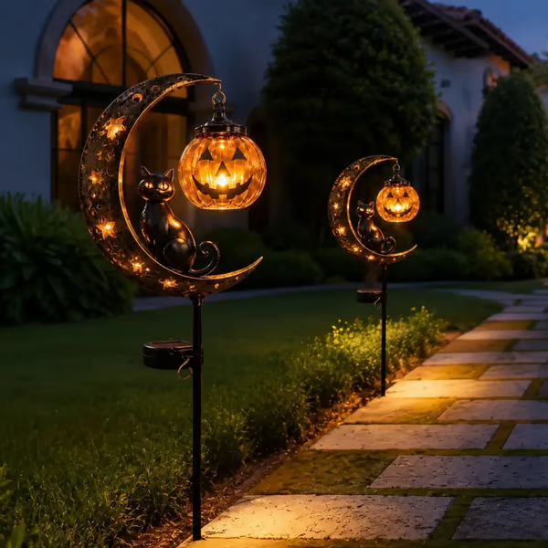 🎃Halloween Early Bird Special Sale 49% OFF-Pumpkin Moon Garden Stake Light - A - 🎃Pumpkin on Top / BUY 1