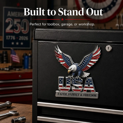 ★USA Faith, Family &amp; Freedom★ Metal Car Emblem