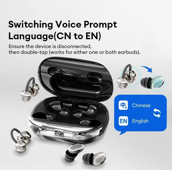 🔥 LAST DAY: 51% OFF 🎧 3-in-1 Wireless Earbuds with Power Bank Charging Case | 4 Clip-On & Sleep Earbuds, Noise Cancelling & IPX5 Water Resistant