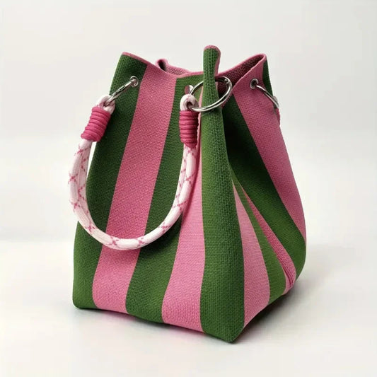 👜Boho Woven Polyester Bucket Bag