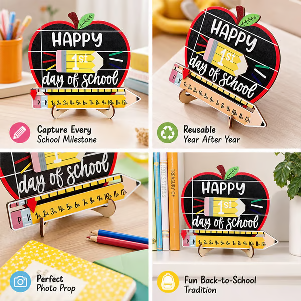 🔥 Last Day 49% OFF –📚Reusable Back-to-School Milestone Board – Kids' Growth Photo Prop