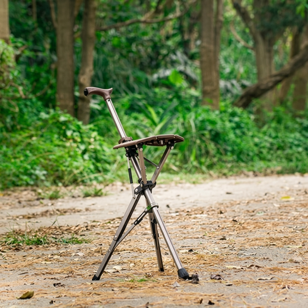 Elderly Foldable Walking Chair Stick - Image 0