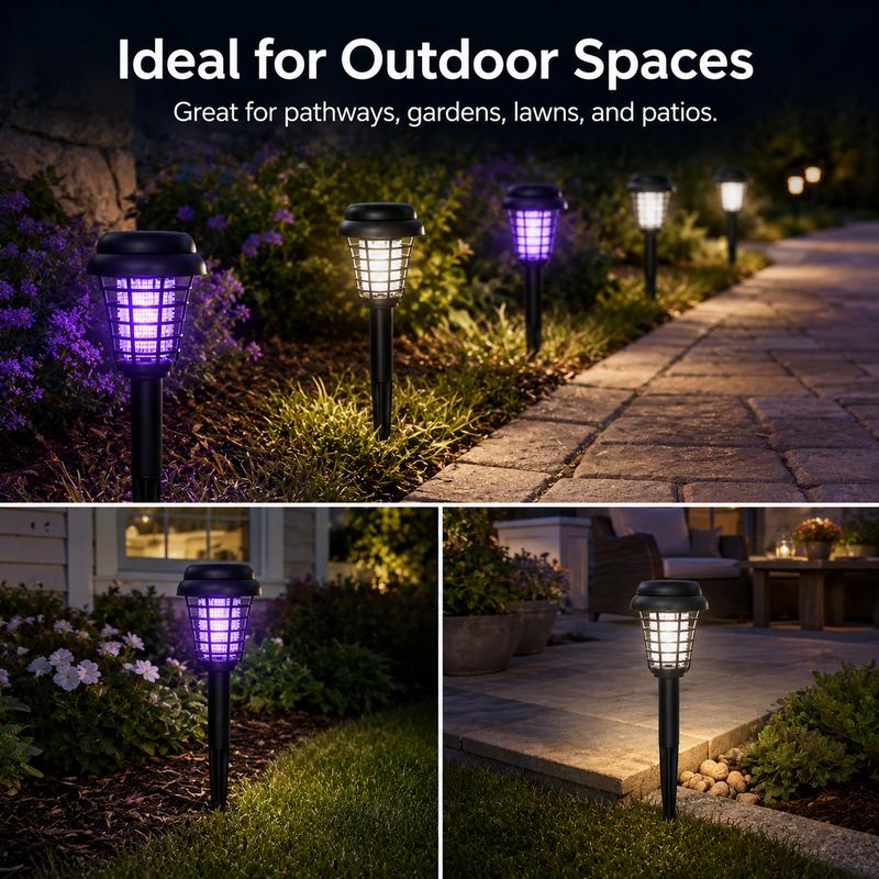Solar Mosquito Zapper Light – Outdoor Garden Stake Lamp, UV Insect Killer