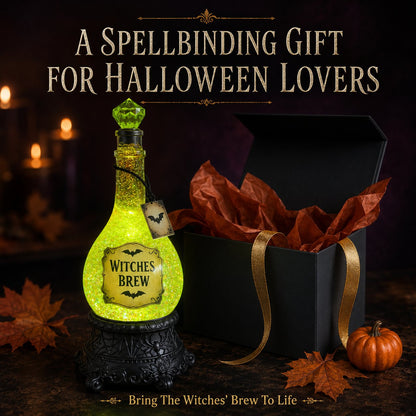 Lighted Witches’ Brew Poison Bottle Glitter Globe