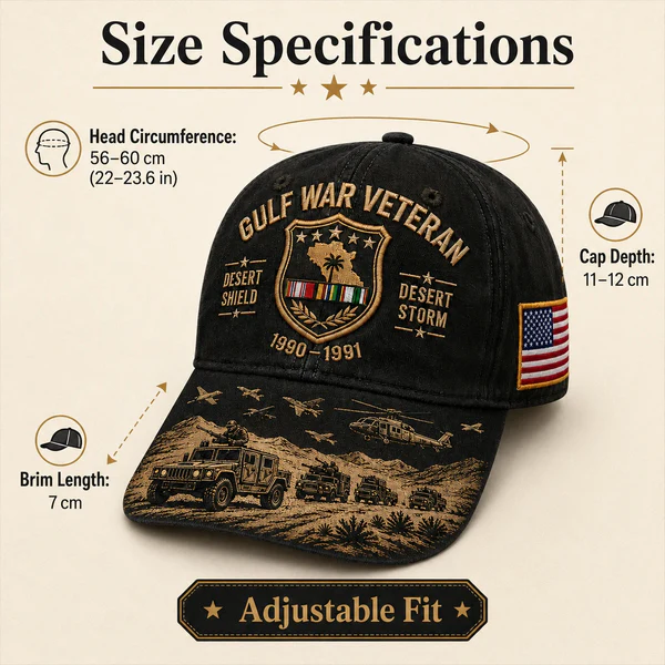 🏆Last Day Promo: 49% OFF! 🏜️ Desert Storm Veteran Commemorative Cap – Gulf War Desert Shield Veteran Hat