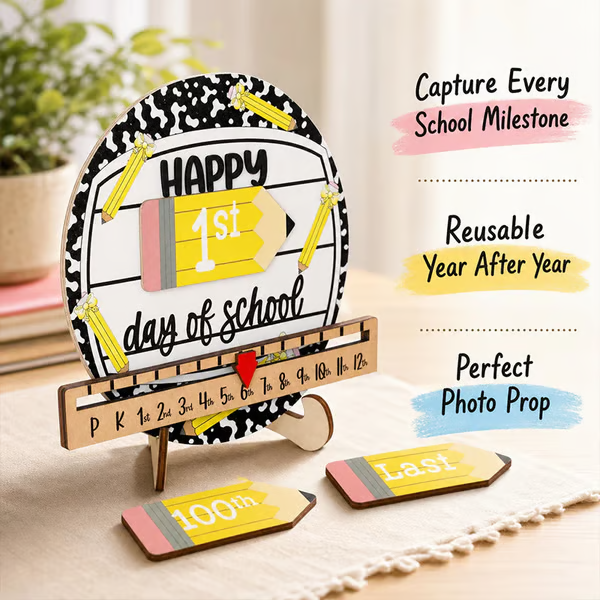 🔥 Last Day 49% OFF –📚Reusable Back-to-School Milestone Board – Kids' Growth Photo Prop