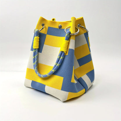 👜Boho Woven Polyester Bucket Bag