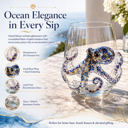 🔥Last Day 49% OFF-🌊Artisanal Blue Ringed Octopus Glassware