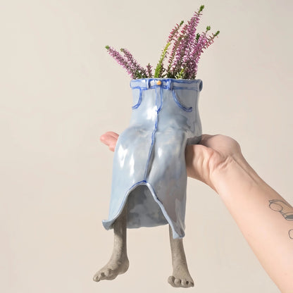🪴✨Creative Sitting Planter Collection - Denim skirt