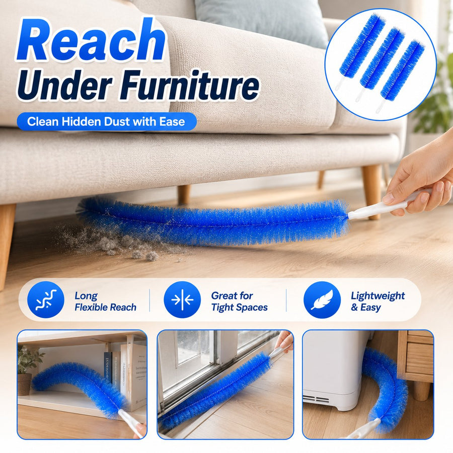 🧹 Bendable Microfiber Duster – Reusable All-Around Dust Remover