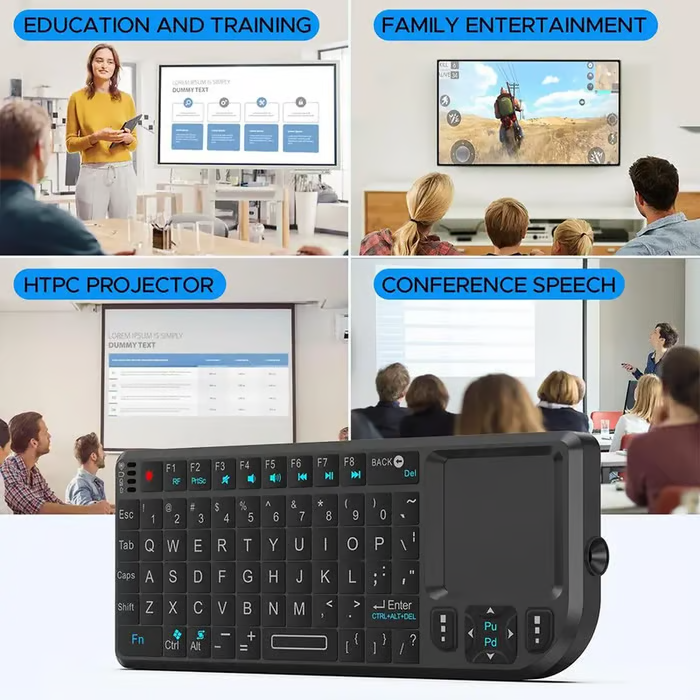 💥 Last Day 49% OFF -Mini Wireless Keyboard, 2.4G Rechargeable Backlight Keyboard with Touchpad