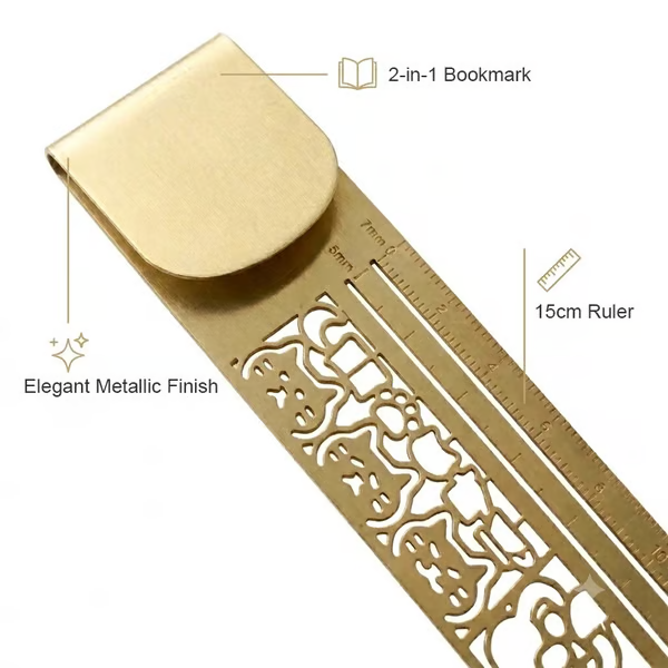 🔥Last Day 49% OFF -🐱✨ Cat Lover’s 2-in-1 Metal Bookmark Ruler