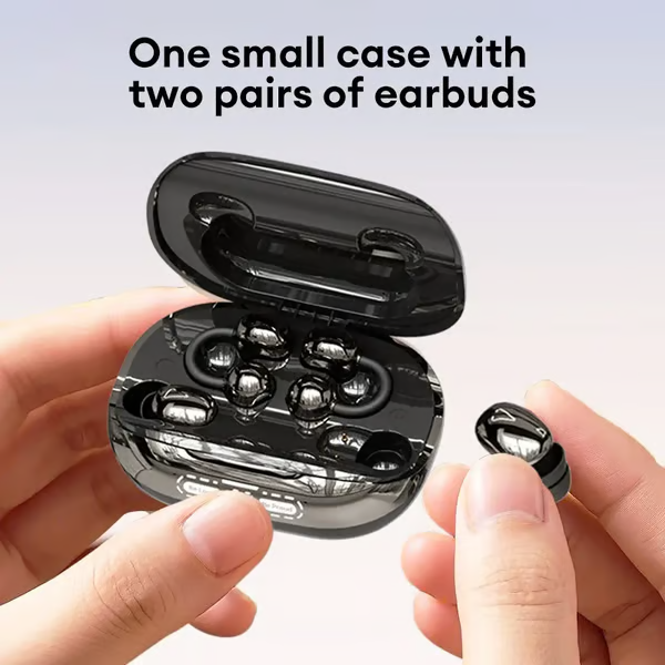 🔥 LAST DAY: 51% OFF 🎧 3-in-1 Wireless Earbuds with Power Bank Charging Case | 4 Clip-On & Sleep Earbuds, Noise Cancelling & IPX5 Water Resistant