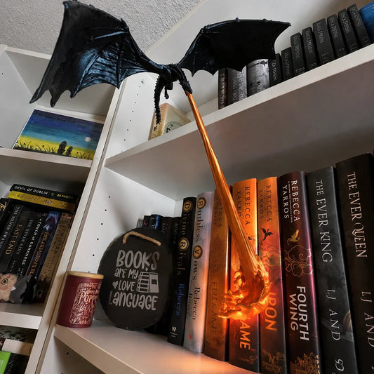 🐉 Fire-Breathing Dragon Bookshelf Decor Lamp + LED Flame Light Kit