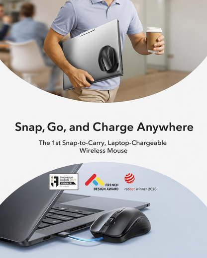 🔥 Last Day 49% OFF -🖱️ Snap-to-Carry Dual-Mode Wireless Mouse