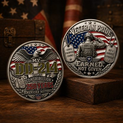 🔥 Today Only: FREE Collector Coin🔥 | DD-214 Veteran Honor 3-Piece Gift Set – Embroidered Cap, Coin & Bracelet