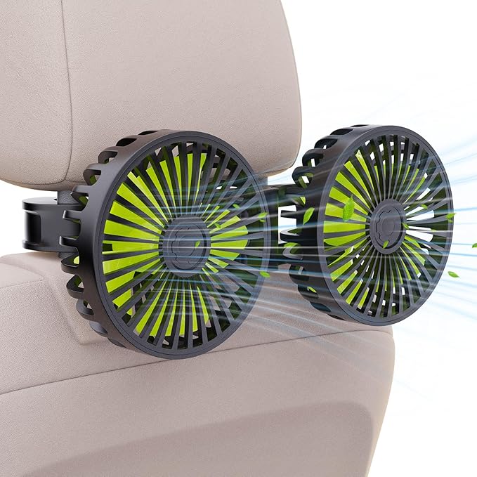❄️ Dual-Head USB Car Fan — Keep Your Backseat Cool