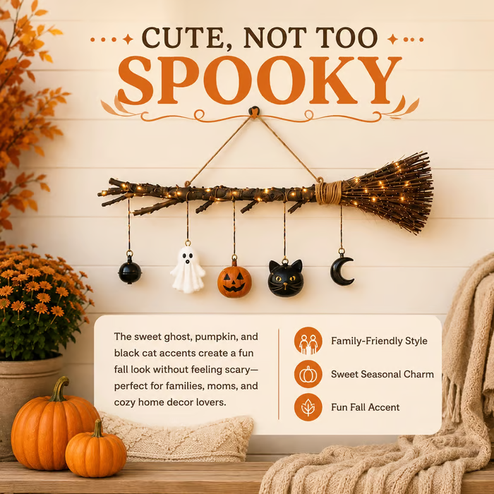 🔥Last Day 49% OFF -Lighted Fall Broom Wall Hanging🍂